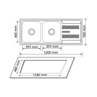 AXIA อ่างล้างจาน 2  หลุม 1 ที่พัก รุ่น COMO 120 
