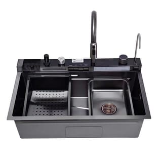 KOCH KITCHEN อ่างล้างจานฝังบน 1 หลุมไม่มีที่พัก SUS304 รุ่น MARTRIX สีดำ