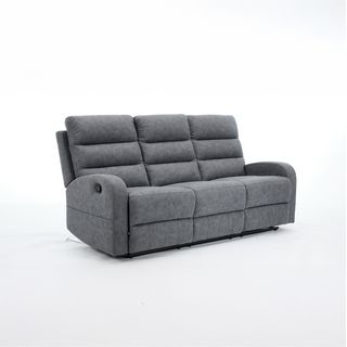 PULITO เก้าอี้พักผ่อน หนังสังเคราะห์ 3 ที่นั่ง รุ่น TADDEO ขนาด 200x94-161.5x102.5-82 ซม.  สีเทาเข้ม