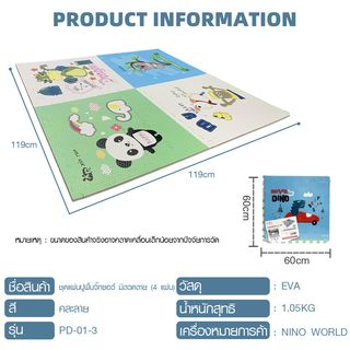 NINO WORLD ชุดแผ่นปูพื้นจิ๊กซอว์ Koala (4 แผ่น) PD-01-3 ขนาด 60x60x1.2 cm.