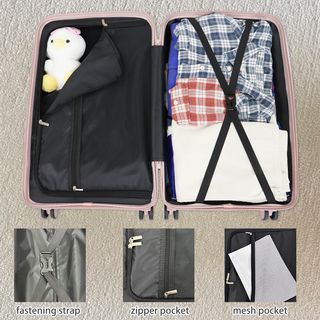 WETZLARS กระเป๋าเดินทาง ขนาด 24 นิ้ว  รุ่น Winter-03 ขนาด 26x42x65 ซม. สีชมพูมิลค์กี้ เวย์