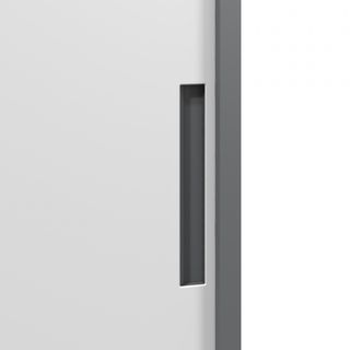 SMITH  ตู้เก็บเอกสารแบบทึบบานเลื่อน รุ่น Arlo ขนาด 40x90x90ซม. สีขาว-เทา