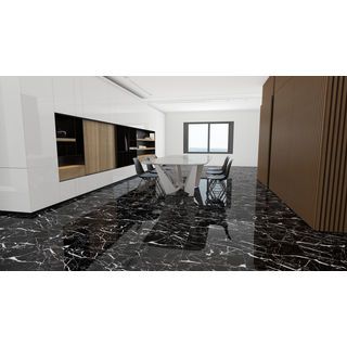 Marbella 60x60 กระเบื้องเซรามิคปูพื้น รุ่น องลี่แบล็ค TSJ20045 (4P).A (Gloss) Random