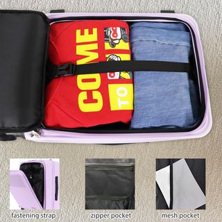 WETZLARS กระเป๋าเดินทาง ขนาด 20 นิ้ว พร้อมช่องใส่ของด้านหน้า รุ่น Spring-04 ขนาด 21x33x50 ซม. สีม่วงมาเจนตา 