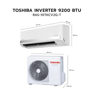 TOSHIBA เครื่องปรับอากาศ Inverter ขนาด 9200 บีทียู รุ่น RAS-10TKCV2G-T สีขาว
