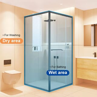 Verno ฉากกั้นอาบน้ำแบบบานเลื่อนเข้ามุมฉาก ขนาด 100x100x200 ซม. รุ่น JMLY04