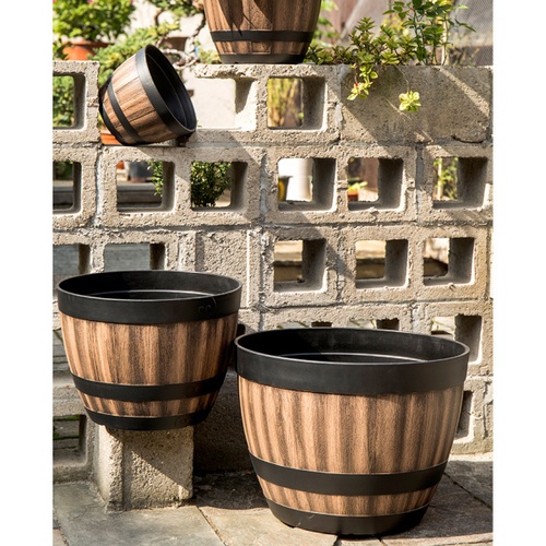 Tree O กระถางต้นไม้ 16นิ้ว รุ่น AM003 ขนาด 40.6*30ซม. สีไม้