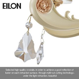 EILON โคมไฟแขวนคริสตัล 8 ช่อ 60W ขนาด D80*50cm รุุ่น MD8665/8 สีขาว