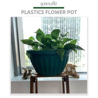 Tree O กระถางพลาสติก  รุ่น KD7016 ขนาด 12นิ้ว สีเขียว