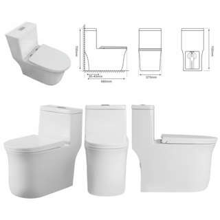 Verno สุขภัณฑ์ชิ้นเดียวแบบกดบน 2 ระบบ รุ่น โรม VN-8081 