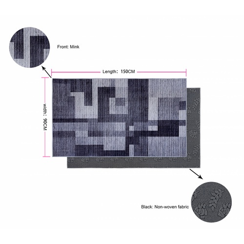 COZY พรมปูพื้นสไตล์นอร์ดิก  รุ่น ROSE-02 ขนาด 90x150x0.6CM สีเทา