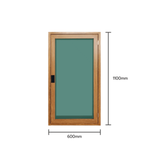 WELLINGTAN หน้าต่างอลูมิเนียมบานเปิด N-ACG0611 60x110CM สีไม้ พร้อมมุ้ง