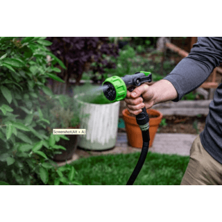 Tree O Plus ปืนฉีดน้ำเหล็กหุ้มพลาสติกปรับ7รูปแบบ แข๊งแรงพิเศษ รุ่นGLB-623021-0 สีเขียวดำ