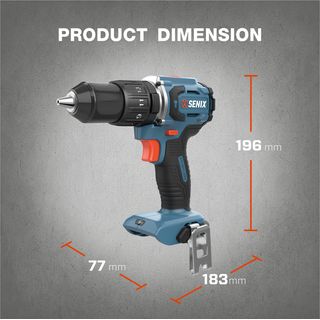 SENIX สว่านกระแทกไร้สาย Brushless 13 มม. 20V(Max) (พร้อมแบตเตอรี่ 2.0Ah 2 ก้อน) รุ่น PDHX2-M2-EU สีน้ำเงิน - ดำ