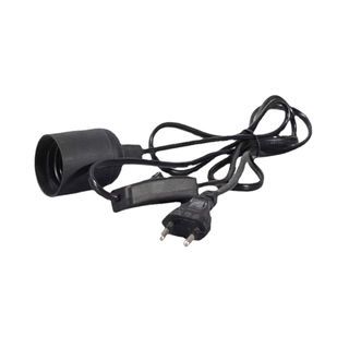 EILON ขั้วห้อยหลอดไฟ ขั้ว E27 พร้อมสายไฟปลั๊กเสียบ ยาว 1m มีสวิตซ์เปิด-ปิด รุ่น DTX-2580 สีดำ