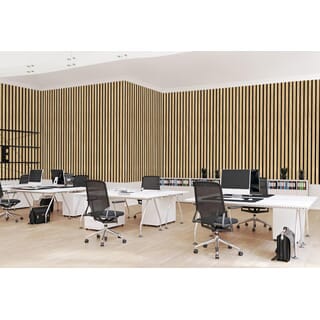 GREAT WOOD แผ่นระแนงอะคูสติก PVC รุ่นJF401-XG-1 ขนาด 300x18x2400mm.สีCozy Cream 