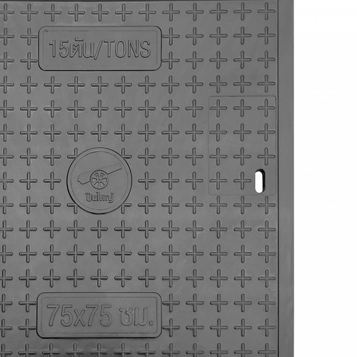 ปืนใหญ่ ฝาปิดท่อระบายน้ำเหลี่ยม รุ่น 3LR04 ขนาด 75x75x7ซม. สีดำ