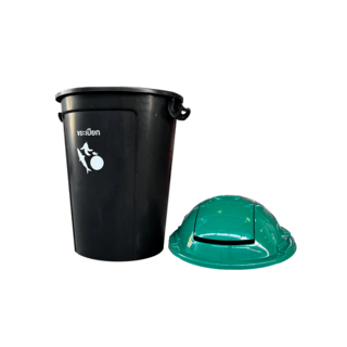 API ถังขยะกลม ฝาโดมสวิง 118L ขนาด 57x57x91cm. รุ่น #199 สีเขียว
