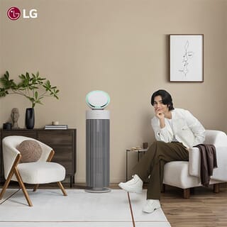 เครื่องฟอกอากาศ LG PuriCare AeroBooster รุ่น  AS55GGWX0.ABAE สีขาว