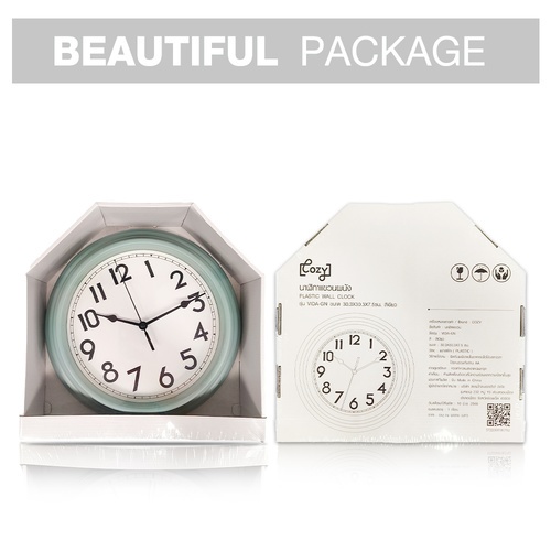 COZY นาฬิกาแขวนผนัง รุ่น VIDA-GN ขนาด 35.7x35.7x5.0 ซม. สีเขียว