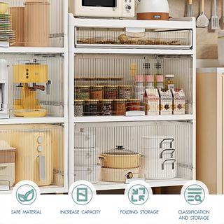 GOME ตู้บานเปิด 3 ชั้น ขาไม้ RMIER 7056-4 ขนาด 58x35x93.5 ซม. สีขาว