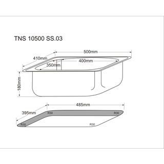 TECNOSTAR อ่างล้างจาน 1หลุม TNS 10500 SS สีโครเมี่ยม