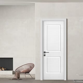 HOLZTUR ประตู HDF บานทึบ 2 ฟัก HDF-S15 80x200ซม. สีขาว