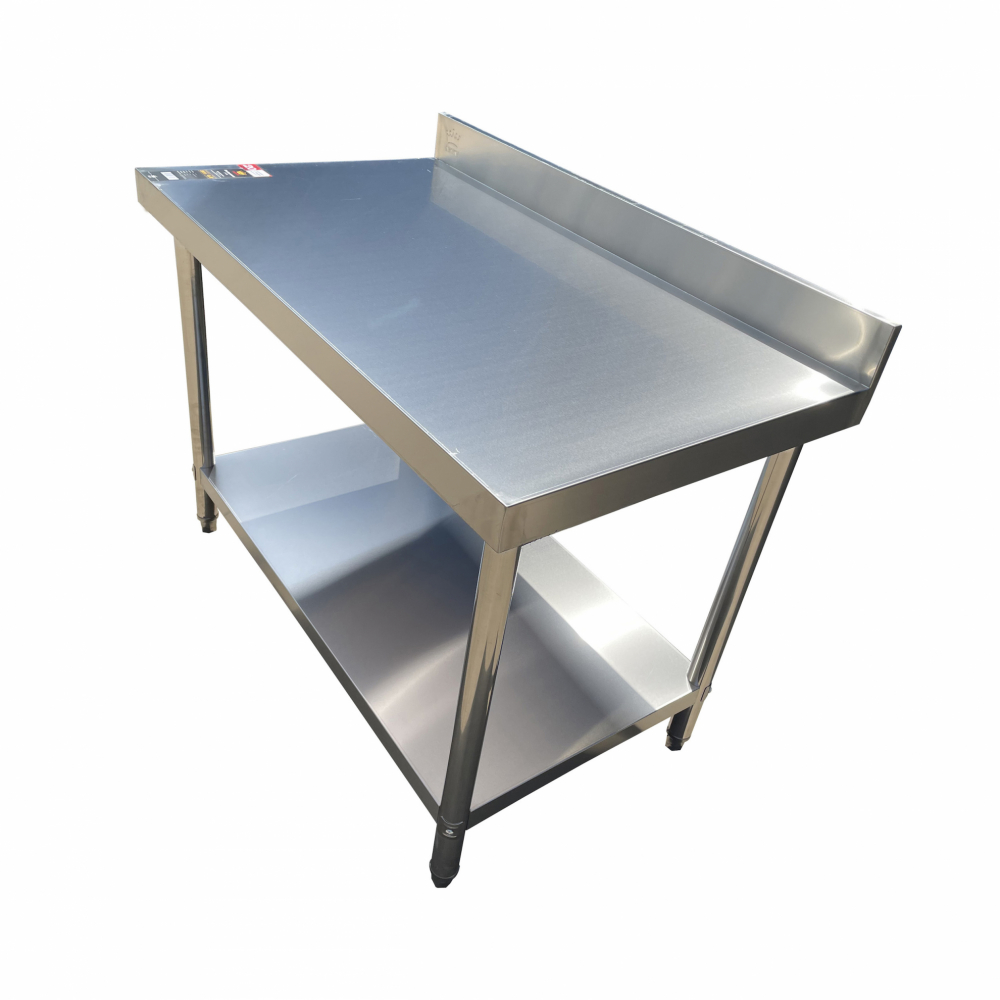 CROWN โต๊ะเตรียมสเตนเลส 2 ชั้น 120x70x85+10 ซม. S1270