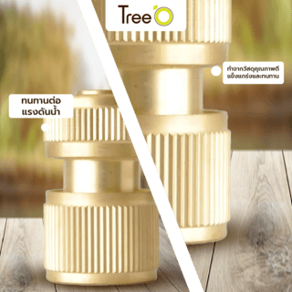 Tree’O Plus ข้อต่อสวมเร็ว ทองเหลือง รุ่นDY8010C ขนาด1/2” สีทอง