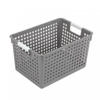 GOME ตะกร้าอเนกประสงค์ทรงเหลี่ยม รุ่น Circle TG54420G ขนาด 25.5x35.5x21.5 ซม.(16L) สีเทา