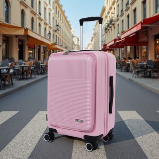 WETZLARS กระเป๋าเดินทาง ขนาด 20 นิ้ว พร้อมช่องใส่ของด้านหน้า รุ่น Spring-03 ขนาด 21x33x50 ซม. สีชมพู