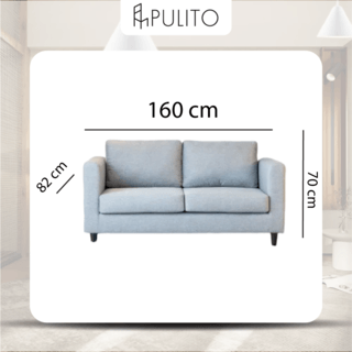 PULITO โซฟาผ้า 2 ที่นั่ง รุ่น Mango ขนาด 160x82x70ซม.สีเทา