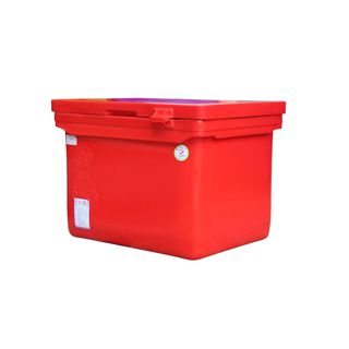 S&P ถังแช่ ขาต่ำ บานพับมือจับ 60 ลิตร สีแดง