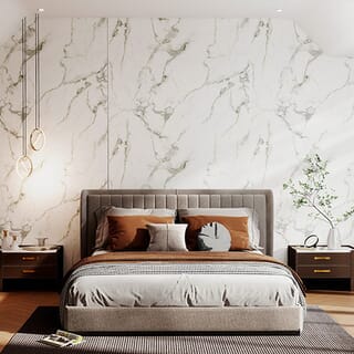 GREAT WOOD บอร์ด SPC ลายหินอ่อนเคลือบ UV รุ่นJF122025-UV-W13 Size122x244x0.25cm.ลายหินอ่อน