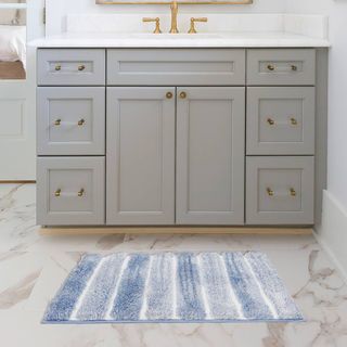 COZY พรมเช็ดเท้าขนนุ่ม รุ่น LOBBY-01 ขนาด 50× 80× 2.5ซม. สีฟ้า