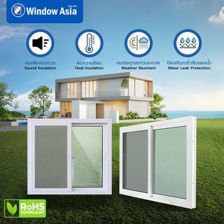 WINDOW ASIA (10 MAX) UPVC บานช่องแสง 180X40 ซม. สีขาว 