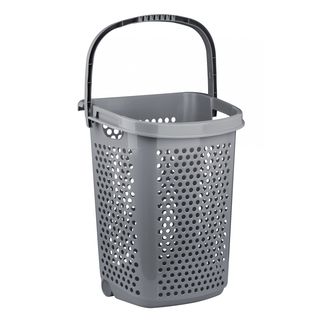 SAKU ตะกร้าล้อลากสูง มีหูหิ้ว 60L รุ่น TG51166 ขนาด 50x38x62 สีเทา