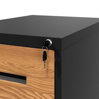 SMITH  ตู้เก็บเอกสารลิ้นชัก รุ่น Archie ขนาด 46x63x113.1 cm. สีไม้-ดำ