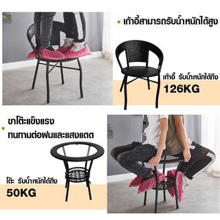 SUMMER SET ชุดโต๊ะสนาม รุ่น MANNIX ขนาด : โต๊ะ 60x60x60 ซม. เก้าอี้ 45x42x73 ซม. สีน้ำตาล (1/3)