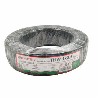 RACER ខ្សែភ្លើង  IEC 01 THW 1x2.5 SQ.MM 100M.ខ្មៅ