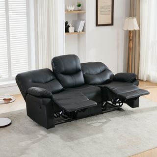 PULITO เก้าอี้พักผ่อนหนังสังเคราะห์ 3 ที่นั่ง รุ่น DENVEER ขนาด 196x93x100 ซม. สีดำ