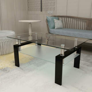 DELICATO โต๊ะกลางหน้ากระจก ขนาด 100x60x45ซม. MATCH
