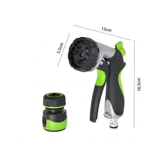 Tree O Plus ปืนฉีดน้ำเหล็กปรับ5รูปแบบ พร้อมข้อต่อสวมเร็ว รุ่นGLB-8204-0 สีเขียวดำ