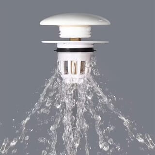 Verno สะดืออ่างล้างหน้าแบบกดหัวเซรามิค ถอดสวมได้ รุ่น ZJ1 ขนาด 6.5x6.5x6.5 ซม. สีขาว