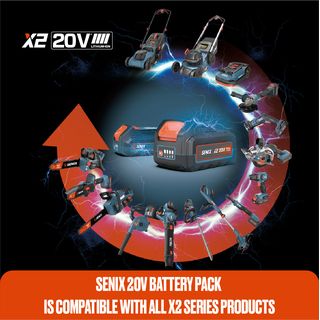 SENIX แบตเตอรี่ รุ่นB40X2 กำลัง18V-20V(MAX) 4.0Ah