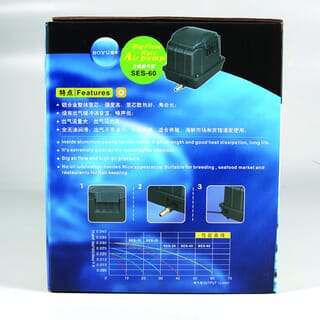 BOYU ปั๊มออกซิเจน รุ่นSES-60 ขนาด35W Qmax60L/H สีดำ