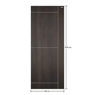 BATHIC ประตู WPC รุ่น แผ่นเรียบ BWC04 ขนาด 80x200 ซม. สีซีซารัสโอ๊ค (เจาะลูกบิด)