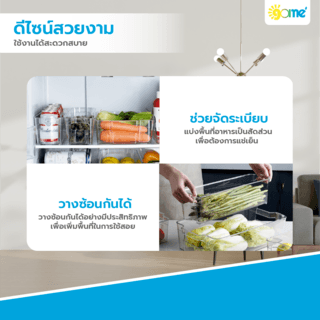 GOME กล่องจัดเก็บในตู้เย็นซ้อนได้ 31.5x11x10 ซม. CAMILA