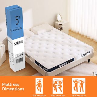 SLOON ท็อปเปอร์ เมมโมรี่โฟม รุ่น Moon ความหนา 4 นิ้ว ขนาด 150x200x10 ซม. (5ฟุต) สีขาว