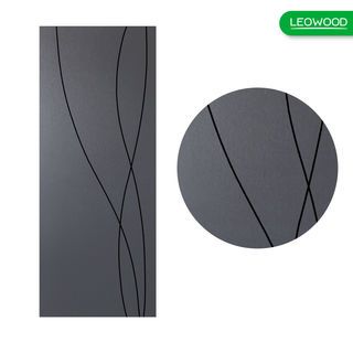 LEOWOOD ประตูไม้เคลือบเมลามีน DoorX Gold ลาย 4 ขนาด 80x200 ซม. สีแพลตตินั่มเกรย์